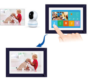 Marco DE FOTOS Digital WiFi inteligente de 10,1 pulgadas HD IPS táctil funciona WiFi Cámara timbre Material acrílico reloj MP3/MP4 reproducción USB EE. UU. - Product Image 2