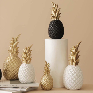 Escultura de fruta en forma de piña para Decoración de mesa, artesanía dorada, negra y blanca, tienda de casa, mesa de habitación, precio de fábrica, venta al por mayor, 3 tamaños - Product Image 1