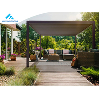 Auvent rétractable Toit en PVC transparent Couverture de gazebo Roulant Kit de Louvre Coulissant Support Pergola