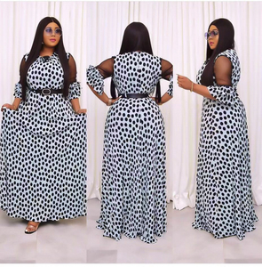 H & D Abiti da Ufficio per Donne Turche Molto Richiesti, Vestito a Pois <span class=keywords><strong>con</strong></span> <span class=keywords><strong>Cintura</strong></span> - Product Image 2