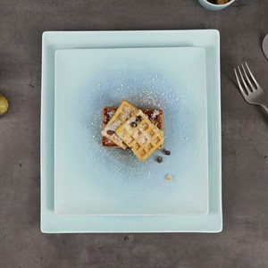 Platos <span class=keywords><strong>de</strong></span> Porcelana Azul Claro Resistentes, Platos Rectangulares para Mariscos para <span class=keywords><strong>Restaurante</strong></span> - Product Image 3