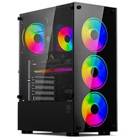 Boîtier PC Gamer SNOWMAN ATX Mid Tower, Cabinet PC Gamer M-ATX, Boîtier d'ordinateur en acier avec panneau en verre trempé, Boîtier PC Tower