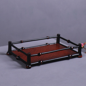 Bamboo Tea Storage Tray Rectangle Multifunctional Tabletop Organizer For Neatening And Storage With Bamboo Weaving Craftsmanship - Product Image 3