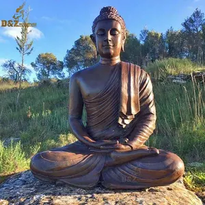 야외 정원 조각 행복 큰 생활 크기 돌 흰색 대리석 앉아 부처님 동상 판매