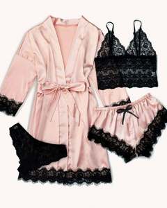 Conjunto de Pijamas Personalizados 2024 para Mujer, Ropa de Dormir de Satén ODM OEM, Conjunto de Pijamas de Seda Multicolor de Alta Calidad, Pijamas de Talla Grande - Product Image 3