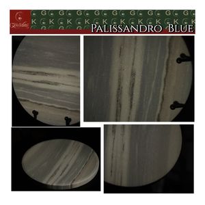 Plateau rond en marbre de sable bleu naturel GOLDKING, coupe de précision, poli à plusieurs étapes, fonctionnel pour les chambres de villa et les boutiques - Product Image 1
