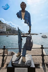 Incredibile Scultura in Bronzo del Viaggiatore a Grandezza Naturale, Statua di <span class=keywords><strong>Bruno</strong></span> in Piedi in Vendita - Product Image 2