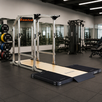 Rack de musculation Samtek en acier inoxydable, structure complète pour squats et développés assis, avec plateforme intégrée pour soulevé de terre