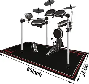 Drum Piano Custom Soundproof Logo Non Slip Bottom Drum Carpet Rug Drum Mat