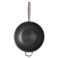 Wok en acier inoxydable 304 à 3 couches, texture nid d'abeille écologique, intérieur anti-rayures, 20L/18L, pour gaz, vente en gros usine