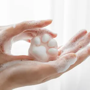 रचनात्मक Handmadeoap साबुन प्यारा निजी लेबल बिल्ली पंजा प्यारा कार्टून ठंड दबाया चेहरा हस्तनिर्मित साबुन