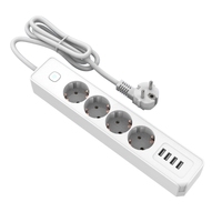 Enchufe Eléctrico Industrial Moderno para Pared, Extensión Eléctrica de Impacto para Piso, 16A, Enchufe de PVC con 4 Tomas de Corriente y USB
