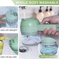 Ensemble multifonctionnel 4 en 1 Coupe-légumes électrique portable Mini trancheur et hachoir pour la cuisine Éplucheur sans fil