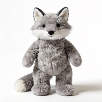 Boneka Rubah Abu-abu Baru, Mainan Hewan Boneka Plush yang Lucu, Boneka Rubah Abu-abu yang Dapat Dikustomisasi, Boneka Plush Hewan Rubah Abu-abu