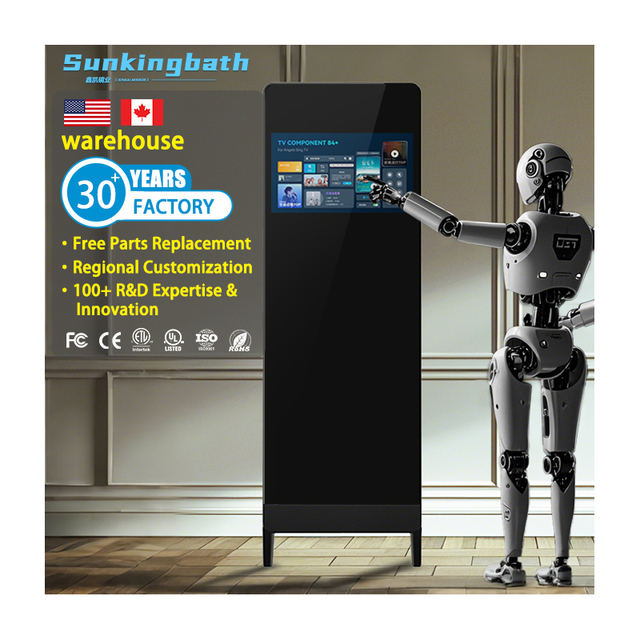 Contemporary Touch Screen Interactive Magic AI Android Smart Fitness Wall 43 Inch BathroomTv Smart Gym Mirror to Exercise