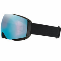 Lunettes de soleil unisexes Ride Wind pour le ski, protection UV, verres noirs iridium, monture sans bords en silicone PC/verre, anti-buée, miroir