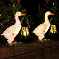 Lampes solaires LED pour jardin, décoratives, extérieures, pour la nuit, paysage pour pelouse, cour, allée, avec sculptures de canard, lapin, hibou, chat