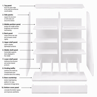 Vitrine de présentation de cosmétiques sur mesure avec revêtement en poudre, étagères réglables et conception 3D gratuite pour magasin de beauté