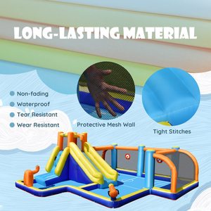 Inflatable Water Slide <b>Bounce</b> House Kids Water Park Jump <b>Castle</b> With Dual Water Cannons Splash Pool Outdoor Party - Product Image 6
