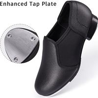 Chaussures de claquettes Dynadans pour filles, unisexes, en cuir PU, élastiques, à enfiler, talon plat, emballage en boîte