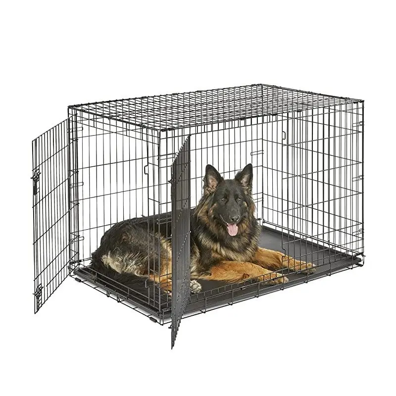Indoor or outdoor Metal Folding Dog Cage Pet Nest Kennel Cheap Metal Foldable Stainless Steel Pet Dog Cage Dog House Cage Iron