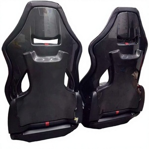 เบาะนั่งแท้คุณภาพสูงสำหรับ Ferrari 458 พร้อมฐาน; พนักพิงปรับได้; คาร์บอนไฟเบอร์ หุ้มหนัง; สีดำพร้อมตะเข็บสีแดง - Product Image 6