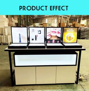 ชั้นวางเครื่องสำอางและผลิตภัณฑ์ดูแลผิวที่ทำจากไม้ชั้นวางของหรูหราสำหรับตกแต่งร้าน - Product Image 5