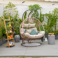 Fauteuil suspendu double en corde pour jardin extérieur avec support, chaise à bascule pliable pour patios et jardins