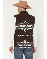 Gilet Western Léger pour Homme à Imprimé Vintage avec Poches, Gilet Western Sans Manches en Softshell