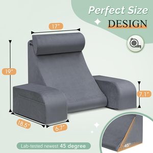 Reading Pillow with Removable Arms <strong>Back</strong> Pillow for <strong>Bed</strong> Sitting up <strong>Back</strong> <strong>Support</strong> for Sitting up in <strong>Bed</strong> with Washable Cover - Product Image 2
