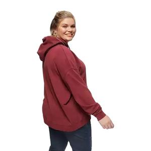 Women's Custom Printed <b>Hoodie</b> Solid Color Casual Sweatshirt with Loose Boxy Fit Plus Size Autumn Winter Pullover Tops <b>for</b> Female - Product Image 3