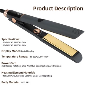 Plancha de Pelo Profesional de Calentamiento Rápido con Placas Anchas y Pantalla LCD - Product Image 6