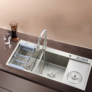 Fregadero de cocina doble de acero inoxidable <span class=keywords><strong>bajo</strong></span> <span class=keywords><strong>encimera</strong></span> profunda de esquina con tazón doble <span class=keywords><strong>cuadrado</strong></span> de dos agujeros - Product Image 5