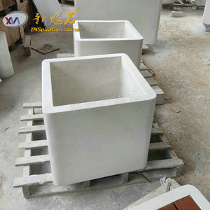 Nuevo Macetero Cuadrado de Fibrocemento para Exteriores, Gris, 40x40x40cm, Alta Resistencia, para Jardín - Product Image 3