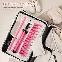 Support de séchage de perruque rose, trépied réglable en hauteur, pliable, pour salon de coiffure, présentation et rangement