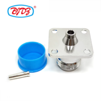 Connecteur coaxial d'usine N prise femelle 4 trous 25mm bride RG402 .141 086 RG405 câble coaxial semi-rigide connecteur coaxial RF