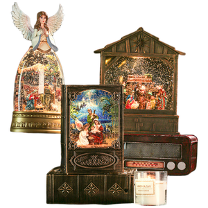 Dropshipping Shopify Christmas <b>Book</b> Church Snowfall Music <b>Box</b> Snow Globe Angel House Wholesale Gift Decor - Product Image 1