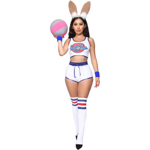 2025 baige Halloween của phụ nữ Bunny cosplay trang phục đầy đủ trang phục không gian phim với quần short Headband vớ - Product Image 5