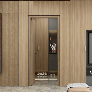 ประตูภายในเป็นไม้เนื้อแข็งที่มีความหนาแน่นสูงสไตล์ทันสมัยงานฝีมือที่สวยงามแผงเรียบลื่นทนทานต่อน้ำสำหรับห้องนอนโรงเรียน - Product Image 2