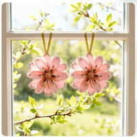 2 décorations suspendues en coquillages, style bohème, pour Noël, faites à la main, fleurs de coquillages, mariage à la plage, cadeau d'anniversaire côtier