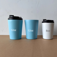 Tasse à café isotherme de voyage 2026 Emerit personnalisée avec logo gravé au laser, 240 ml (8 oz), anti-fuite, recyclable, avec couvercle en PP