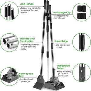 Outil de ramassage hygiénique télescopique anti-rouille avec revêtement antiadhésif, grande capacité, fournitures de nettoyage professionnelles pour le jardin, pelle à crottes de chien - Product Image 3