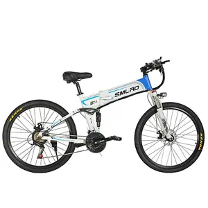 SMLRO-bicicleta eléctrica plegable de montaña, bici de 48V y 1000W, batería de 14AH y Samsung de 26 pulgadas