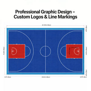 กระเบื้องปูพื้นสนามบาสเก็ตบอลกลางแจ้งแบบกันน้ำ รูปทรงสี่เหลี่ยมทันสมัย สำหรับมืออาชีพ พร้อมคุณสมบัติกันลื่น เหมาะสำหรับสนามกีฬา - Product Image 4