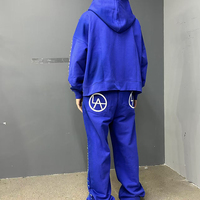 Ensemble de survêtements 2 pièces pour hommes avec logo personnalisé, sweat à capuche zippé et pantalon de survêtement, collection automne-hiver, vente en gros directe usine