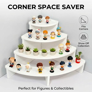 Desktop Curved Figurine Stand 3-Tier Lightweight Display Rack For Ornaments Succulents Blind <b>Box</b> Dolls - Product Image 3
