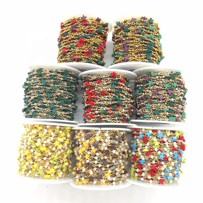 Accesorios de joyería diy, cadena de cuentas de hematita colorida, pin de ojo, cadena de Rosario para collar, 2020