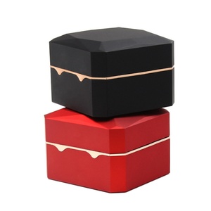 LED Light PU Leather <b>Watch</b> Storage Box Octagonal Gold Rim Big <b>Watch</b> Gift Boxes <b>Cases</b> - Product Image 2