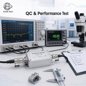 Adaptateur coaxial RF de type N SMA EvolE Tech EVOL-123, connecteur 50 Ohm DC-18GHz à faible perte d'insertion, en alliage métallique, pour instruments de test RF - Product Image 3