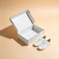 Boîte cadeau pour chaussures en carton ondulé blanc mat, personnalisable en gros, imperméable, pour expédition, production en 72h